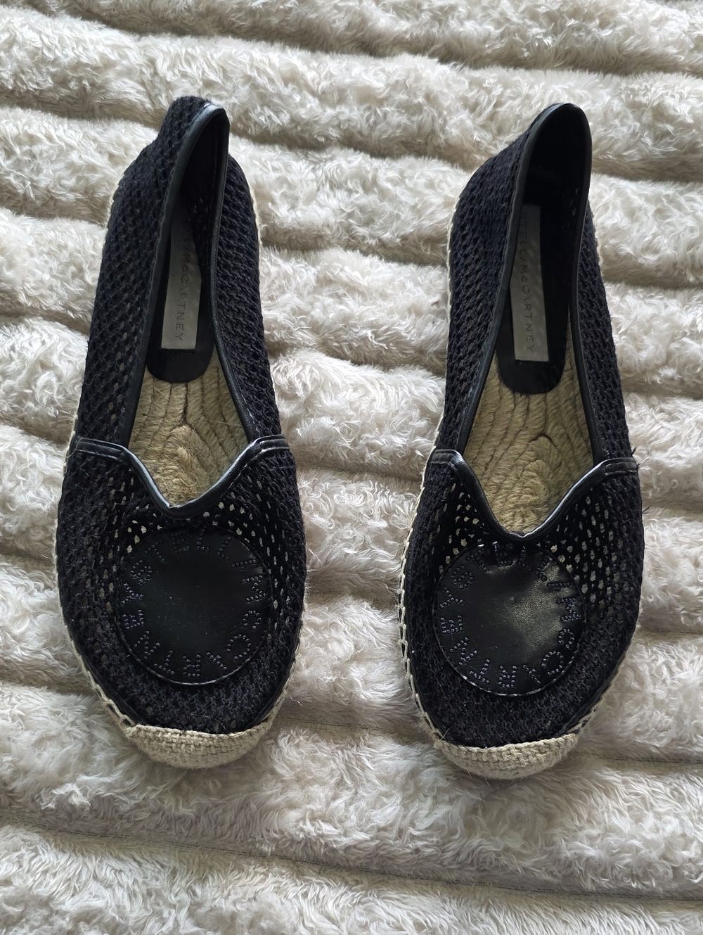 Authentic Stella McCartney Black Slip-On Espadrille Flats